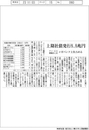 アイ・エヌ情報まとめ/上期社債発行8・8兆円 メガバンク上位占める