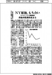 原油の国際相場、もち合い 供給回復期待高まる