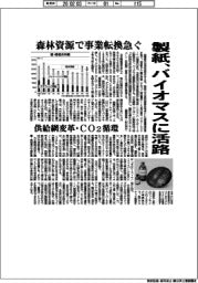 製紙、バイオマスに活路 森林資源で事業転換急ぐ
