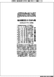 射出機受注9月86%増 6カ月ぶりプラス1379台