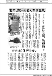 北大、海洋細菌で水素生成 プラスチック分解も