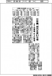 H形鋼、5月末国内在庫0・3%増 出庫減、仕入れ慎重