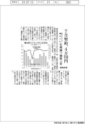 7月契約の鉄スクラップ輸出入札、4万9740円 在庫減で価格上昇