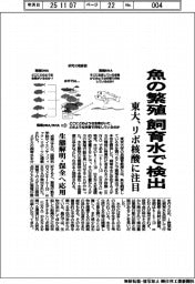 東大、魚の繁殖を飼育水で検出 リボ核酸に注目