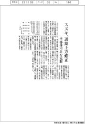スズキの通期、上方修正 半導体不足を克服