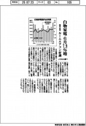6月の白物家電国内出荷、7・9%増 ルームエアコン好調 JEMA調べ