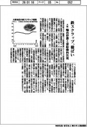 大阪の鉄スクラップ、横ばい 輸出停滞・需給動向注視