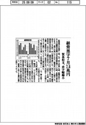 経常黒字7月2.6兆円 貿易収支、赤字幅縮小