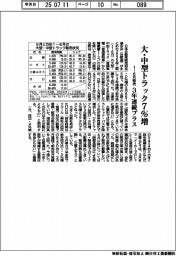 1―6月の大・中型トラック販売7%増 3年連続プラス