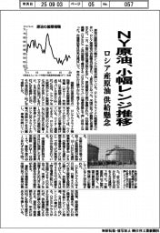 NY原油、小幅レンジで推移 ロシア産原油供給懸念