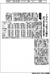 トヨタGの通期見通し、3社下方修正 部材高騰・中国鈍化響く