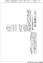 日立製作所の4―6月期、当期益2・5倍