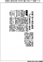 川重、通期上方修正 売上高が最高 新興国向け2輪車販売増