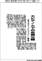 京大など、エピゲノムで白血病分類 「クロマチン」解析