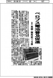政府、ペロブス電池普及促進 規制・制度面で支援