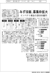 みずほ銀、インパクト預金募集枠を6倍6000億円に拡大