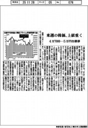 来週の株価、上値重く 4万7000-5万円台推移