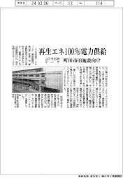 コスモ石油マーケ、町田市66施設に再生エネ100%電力供給