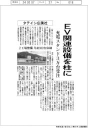タテイシ広美社、EV関連設備を柱に 充電スタンド3万台受注