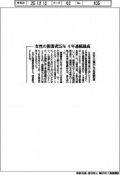 女性の開業者25%で4年連続最高 日本公庫が今年度調査