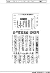 トヨタ紡織が新中計、30年度営業益1500億円