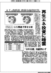 再生エネ投資に暗雲 クライメート・インテグレート、GX関連予算を分析