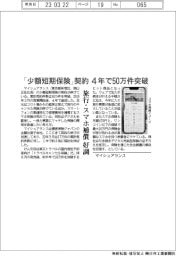 マイシュアランス、「少額短期保険」契約4年で50万件突破