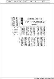 ソディック、通期見通し増収減益 工作機械売上高2・8%減