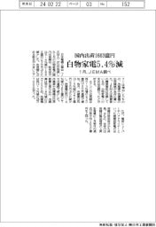 １月の白物家電国内出荷、５・４％減１６６３億円　ＪＥＭＡ調べ