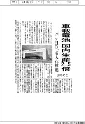 パナＨＤ、車載電池の国内生産３０年２・５倍　省人化を推進