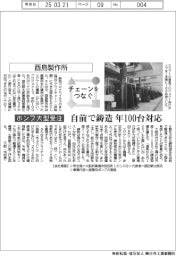 チェーンをつなぐ／酉島製作所　自前で鋳造、年１００台対応