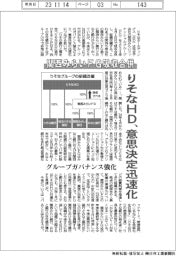りそなＨＤ、関西みらいＦＧを吸収合併　意思決定を迅速化
