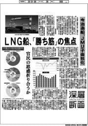 深層断面／ＬＮＧ船、「勝ち筋」の焦点　今治造船、ＪＭＵ子会社化