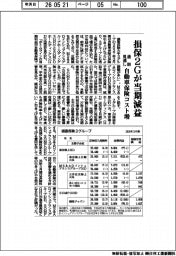 損害グループ３社の通期見通し、２Gが当期減益　自動車保険コスト増
