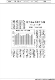 電子部品出荷７％増　中国スマホ向け伸長　ＪＥＩＴＡ調べ　