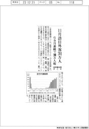 １１月の訪日外客２４４万人　６カ月連続で２００万人超　政府観光局まとめ