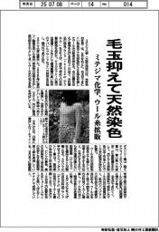 ミテジマ化学、ウール糸拡販　毛玉抑えて天然染色