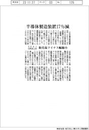 １０月の半導体製造装置、１７％減　ＳＥＡＪまとめ