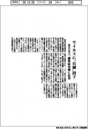 ウイルスに“自滅”因子　京大など、感染治療に応用