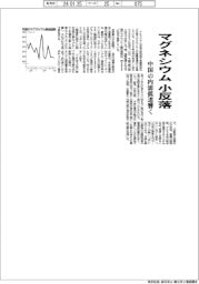 マグネシウム、小反落、弱い中国内需