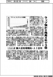 いちよし証、ラップ預かり残高４年で３倍　個人富裕層開拓・AI活用