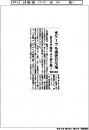 ３０年度の国内光ケーブル需要１２％増、海外より伸び鈍く　電線工業会予測