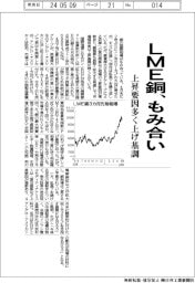 ＬＭＥ銅、もみ合い　上昇要因多く上げ基調