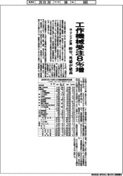 工作機械受注８％増　昨年、米・アジア好調　外需が最高