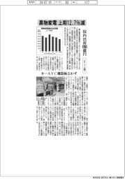 黒物家電の国内出荷、上期１２．７％減４９６８億円　ＪＥＩＴＡ調べ