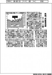 株、高値に警戒感　来週５万４０００―５万８０００円