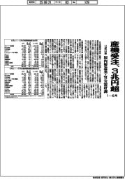 産機受注、３兆円超　１２年以来　国内製造業・官公需好調