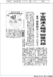 ２０２５概算要求／政府、宇宙関連大幅増９０００億円超　複数衛星システムなど