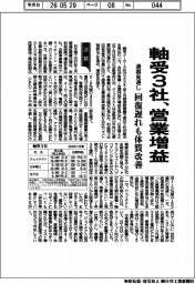 軸受３社、営業増益　通期見通し　回復遅れも体質改善