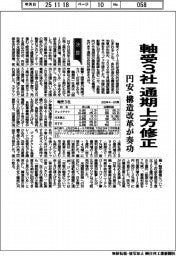 軸受３社　通期上方修正　円安・構造改革が奏功